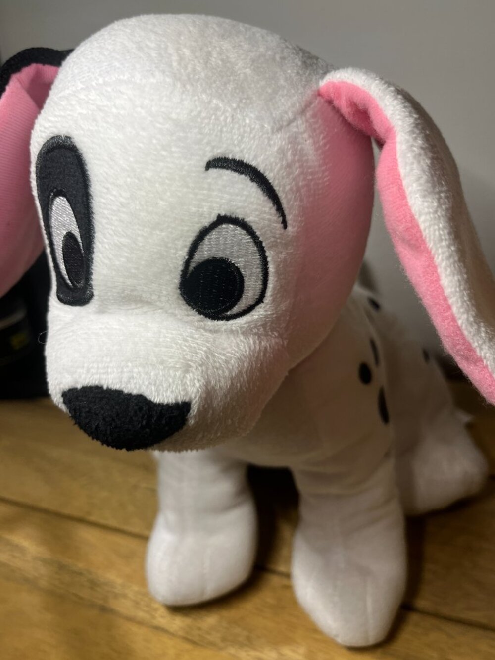 DISNEY Plush Dog 101 Dalmations Movie Patch Puppy 11" High Pink Ears Red Collar